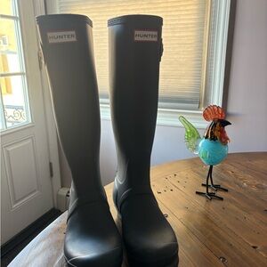 Hunter Navy Tall Boots